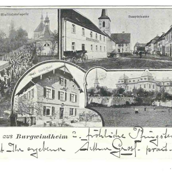 Postcard of Burgwindheim dating from 1909