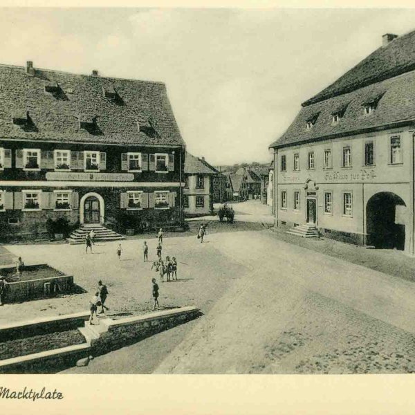 Burgwindheim market square looking north-west (about 1920)