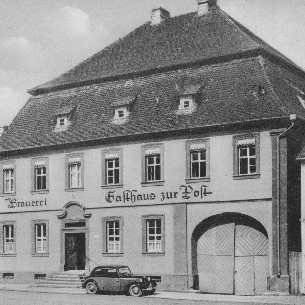 Ehem. Posthalterei - später „Brauerei und Gasthaus zur Post (undatiertes Foto Ute Seven)